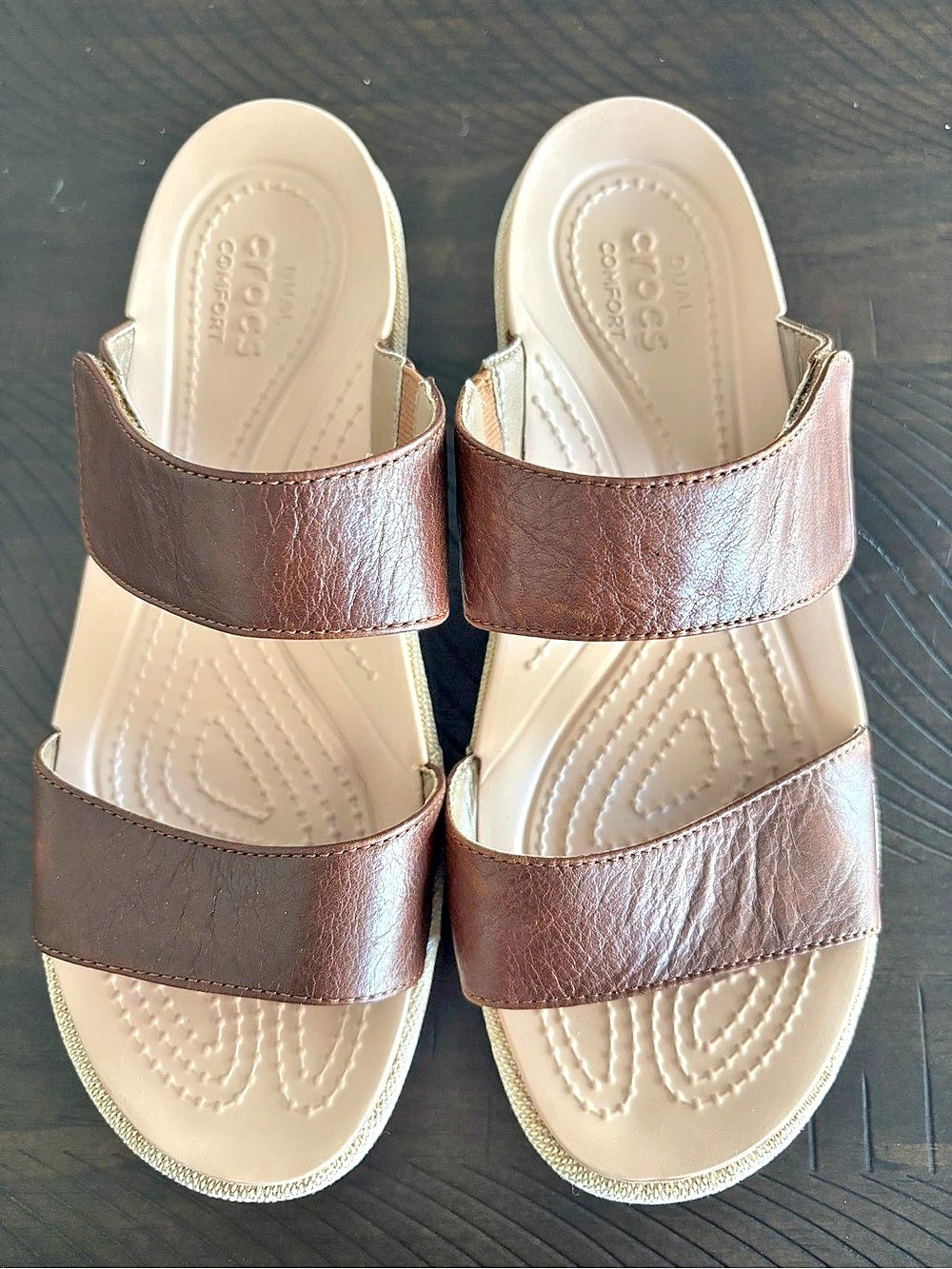 Crocs Brown Wedge Sandals NWOT Size 8
